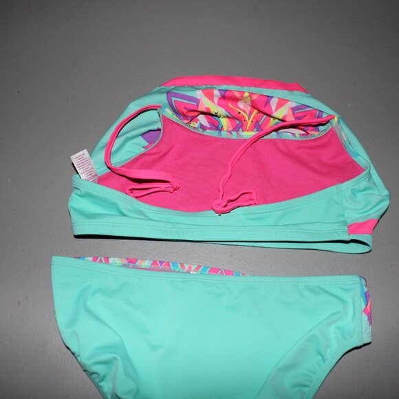 Multi Color 2 Pcs Justice Bikini Swimsuit size 14 - Picture 7 of 11